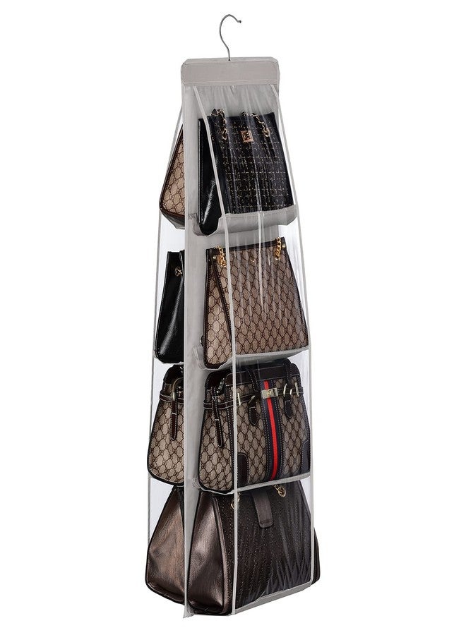 Lirex 8-Pocket Hanging Purse Organizer for Closet - Oxford Cloth Storage System with Double Layer Protection (39.37" x 13.38"),Grey - Image 1